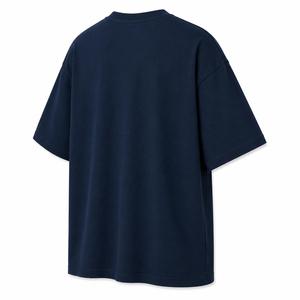 T-shirt Homme Oversize Tendance en Coton Bleu Marine Col Rond Manches Courtes Écologique 220g Coupe Décontractée en Jersey - Product Image 6
