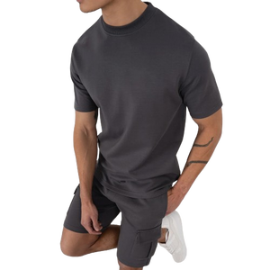 New Top Trending Men's Sportswear <b>Twin</b> <b>Set</b> Casual Wear Plain Shirt and Shorts 2 Piece <b>Set</b> Customized Your Own Logo Outwear - Product Image 3