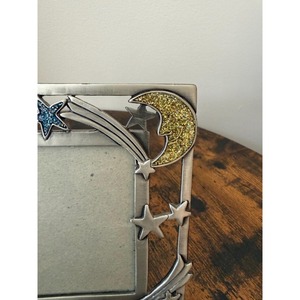 Handmade Metal Photo <b>Frame</b> Rectangular Silver Stars Moon Design Tabletop Horizontal Decorative Picture <b>Frame</b> - Product Image 3