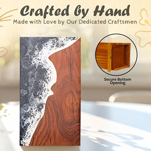 Decorative Wooden Keepsake Urn for Ashes Premium Oak Memorial Urn with Engraving by AYAANS - Product Image 4