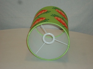 Abat-jour en papier cylindrique, motif floral vert, style classique écologique pour lampes de table/bureau avec douilles E27, structure en fer et fil métallique - Product Image 2