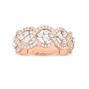 Anillo Infinito de Oro Amarillo con Racimo Floral de Diamantes Cultivados en Laboratorio - Product Image 3