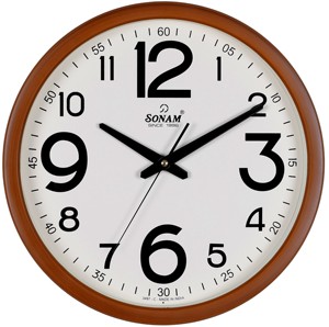 SONAM Round Quartz Wall <b>Clock</b> Analog White Dial <b>Black</b> Numbers Plastic Frame Minimalist Design Made In India Model 3497 - Product Image 5