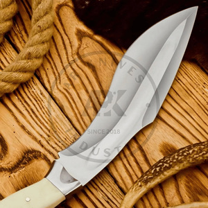 Cuchillo Bowie Clásico de Hoja Fija de Acero Inoxidable con Punta Clip, Mango Ergonómico de Hueso de Camello, Cuchillo para Caza y Camping al Aire Libre OEM - Product Image 2