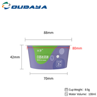 100g 130Ml Pp vaso de plástico Mciwavable vasos desechables con tapas postre pastelería taza con cuchara