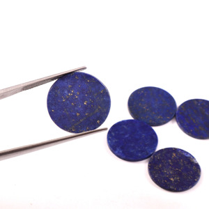 Lot en gros de pierres précieuses calibrées en lapis-lazuli naturel AAA, forme pièce de monnaie plate 4x4 mm, pour cadran de montre et fabrication de bijoux - Product Image 2