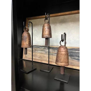 Style vintage cloches ferme Design rustique décoratif Antique cloche avec support rustique métal artisanat vaisselle cloches cadeaux ensembles - Product Image 5