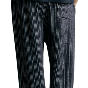 Pantalon décontracté pour homme à rayures, coupe droite, taille élastique, avec poches, personnalisable OEM, léger, style streetwear - Product Image 4