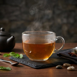 Tasses à café et à thé en verre transparent, prix de gros, avec petite poignée moderne, élégantes, pour cadeaux d'affaires, fournisseur d'articles de boisson - Product Image 2