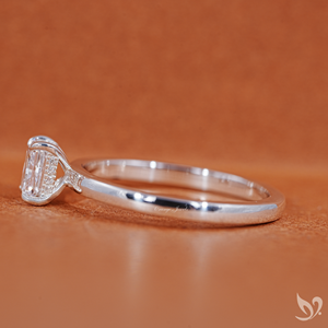 Bague de fiançailles en diamant de laboratoire taille radiant 0,5 carat certifié IGI, or massif 10K, solitaire - Product Image 4