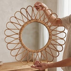 Handmade Bamboo Decorative Wall <b>Mirror</b> Round Rattan <b>Craft</b> <b>Mirror</b> for Gift Home Decor and Boutique Display - Product Image 4