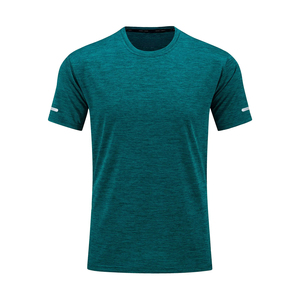 เสื้อยืดแขนสั้นคอกลมสีเทาเข้มสำหรับผู้ชาย แห้งเร็ว ผ้าถัก ทรงปกติ สีพื้น สไตล์ลำลอง โพลีเอสเตอร์ 100% - Product Image 6