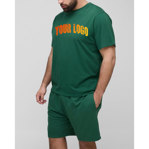 Ensemble de t-shirt et short pour homme de haute qualité, personnalisé, deux pièces, 100% coton, lavé, surdimensionné - Product Image 1