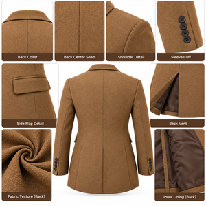 Blazer de Lana de Alta Calidad para Hombre, Chaqueta Deportiva de Tweed con Solapa de Muesca, Chaqueta de Traje, Ropa de Abrigo de Invierno, Chaqueta de Lana para Hombre Hecha a Medida - Product Image 5