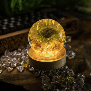 Lamp Dried Flower , Epoxy Resin Lamp Wood, <b>Night</b> <b>Light</b> Wood, Custom Resin Lamp, Unique Home Decor, Bedside Lamp Wood - Product Image 1