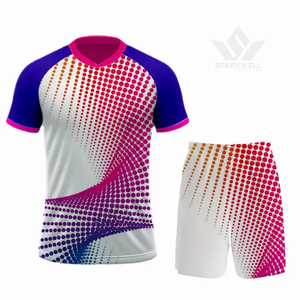 Conjunto de Camiseta de Fútbol Personalizada para Hombre, Diseño de Puntos Rojos y Blancos, Sublimada, de Secado Rápido, Manga Corta, Transpirable, Uniforme Deportivo para Adultos, para Todas las Temporadas - Product Image 4
