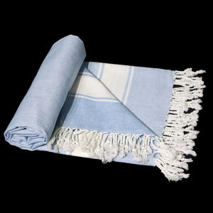 Exportateur indien de serviettes de plage Fouta en coton 100% à haute absorption d'eau, taille et couleur personnalisées, serviettes de plage rayées OEM - Product Image 1