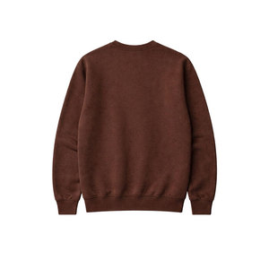 Sudadera de cuello redondo para hombre de alta calidad, color marrón, con estampado de letras con pedrería “FAITH OVER FEAR”, cómoda sudadera con capucha. - Product Image 3