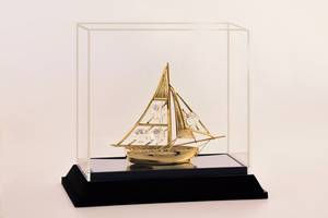 Trophée en métal émaillé plaqué or de haute qualité Hitop, modèle de bateau, pour cadeau d'affaires - Product Image 3