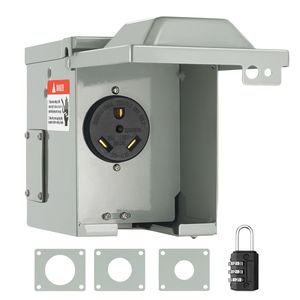 Presa Elettrica Bloccabile per Camper 30A 125/250V, Scatola di Collegamento NEMA TT 30R Impermeabile per Esterni - Product Image 2