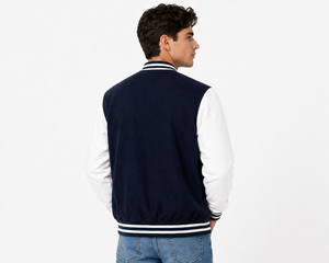 Varsity <b>Jacket</b> Custom Premium wool & leather sleeves Personalized with your name on front Classic fit cozy and iconic style OEM - Product Image 3