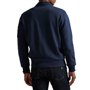 Premium Double Knit Midweight Bomber <b>Jacket</b> <b>Men</b> Minimal Athleisure OEM Custom Luxury Streetwear <b>Track</b> Outerwear Front Logo - Product Image 3
