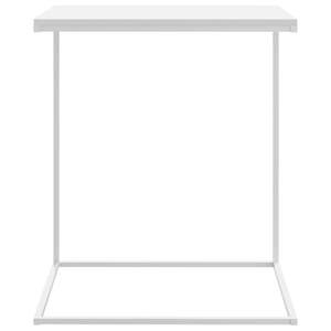 Tavolino Laterale Durevole in Legno Ingegnerizzato Bianco e Ferro, Tavolini da Caffè Compatti - Product Image 3