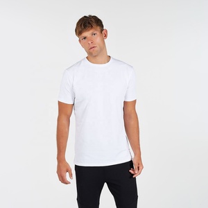 Camiseta de Verano para Hombre, Blanca, 100% Algodón, Corte Ajustado, Cuello Redondo, Manga Corta, Informal, Transpirable, Tejido Jersey, Color Sólido, Básica - Product Image 4
