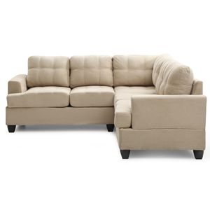 Glory mobili Sandridge G511B-SC bianco sezionale elegante divano da soggiorno - Product Image 3