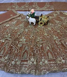 Wholesale Custom Designer Bridal Wedding Lehenga Choli, Embroidered Indian Ethnic Ghagra Choli, <b>Party</b> Wear Crop <b>Top</b> Lehenga Set - Product Image 2