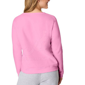 Sweat-shirts pour femmes au design simple et minimaliste, couleur unie, essentiels pour tous les jours, col rond, pull-over, prix de gros - Product Image 3