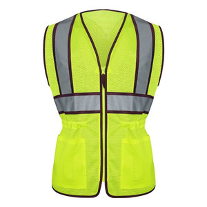 High Quality Reflective Safety Vest <b>Jacket</b> Fluorescent Yellow Construction Warehouse <b>Worker</b> Uniform Vest <b>Jackets</b> - Product Image 5