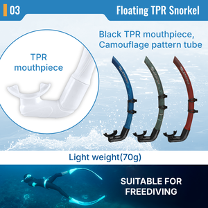 Aropec Nouveau Snorkel Flottant Tout en TPR Léger 70g Pliable pour Apnée et Plongée OEM OBM 1.4m Unisexe Confortable - Product Image 4