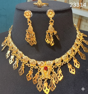 2024 Best Buy 24K plaqué or Style Vintage ensemble de bijoux de mode fabricant indien inspiré Comores Mayotte-cuivre cadeau prêt - Product Image 2