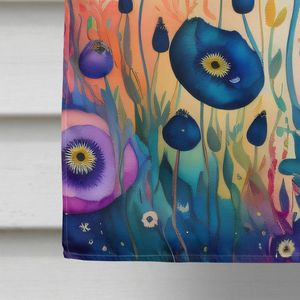 Grand drapeau de maison en polyester multicolore Bannière décorative de cour Oeuvre d'art Tenture murale Manchon de porche Décor de poteau pour la maison Anémones - Product Image 4