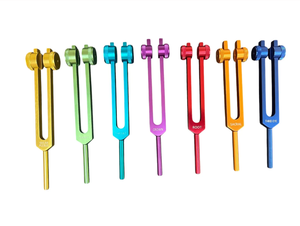 Juego de 8 diapasones para chakras Pro - 7 chakras + conexión con el alma en bolsa de terciopelo. - Product Image 6