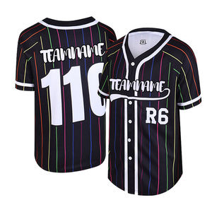 Custom Wholesale Sublimation Baseball Jersey Button Down Team Wear Hip Hop Sportswear Men Baseball Shirt Uniform - Product Image 4