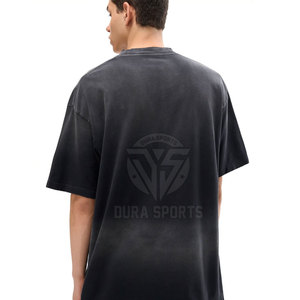 T-shirt décontracté d'été 100 % coton pour homme, imprimé personnalisé, effet délavé soleil, matière légère et durable, coupe ample - Product Image 4
