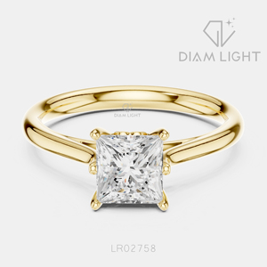 Bague de fiançailles en or blanc 14 carats avec diamant de laboratoire taille princesse 0,98 carat, certifiée IGI, bijoux fins pour femmes, cadeau idéal - Product Image 5