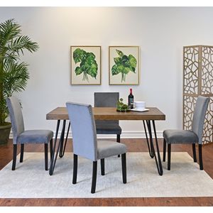 Set da Pranzo Ashzo 6 Pezzi: Tavolo Hairpin con 4 Sedie e Panca Disponibile in 3 Colori - Product Image 3