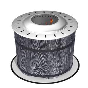 Brasero Portátil de Leña de 20 Pulgadas, Estilo Barril Negro, con Alfombrilla Ignífuga de Óxido de Magnesio, Sin Humo, para Patio Trasero - Product Image 1