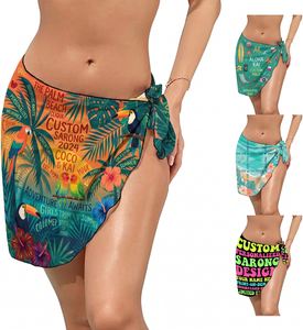 Custom Printed Polynesian Sarong Hawaiian Pareo Lightweight Beach Wrap Tropical Resort Wear OEM ODM Fabric Manufacturer - Product Image 3