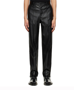 Factory Made Hot Sales Latest Design Washed <b>Men's</b> <b>Leather</b> <b>Pants</b> Lightweight High Waist Casual Breathable Wholesale Best Quality - Product Image 4