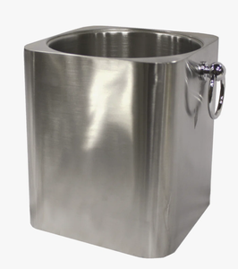 Seau à glace carré moderne en acier inoxydable avec couvercle, seau à glace haut de gamme en acier brossé pour vin et whisky, accessoires de bar - Product Image 5