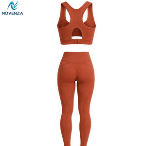Ensemble de yoga respirant pour femme, écologique, séchage rapide, taille haute, 2 pièces, tissu léger pour l'entraînement et la gym - Product Image 2