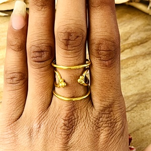 Top Choice High Demand Wide Band <b>Ring</b> Boho Brass <b>Rings</b> For Women 18k Gold Plated <b>Open</b> Cutout Statement For Wholesale/OEM/ODM - Product Image 6