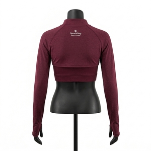 Top Deportivo Corto de Invierno con Logotipo Personalizado, Bolero Holgado de Manga Larga para Mujer, Top Corto para Gimnasio - Product Image 6