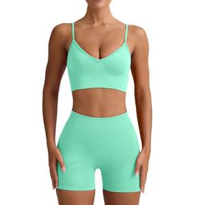 Conjunto Deportivo Seamless para Mujer al por Mayor: Sujetador Deportivo y Shorts de Cintura Alta para Fitness, Yoga y Entrenamiento - Ropa Deportiva Elástica - Product Image 4