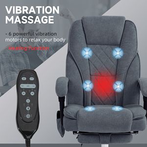 Charcoal Gray Massage <b>Office</b> <b>Chair</b> with <b>Heated</b> Reclining Feature Adjustable Height and Footrest Desk <b>Chair</b> - Product Image 4