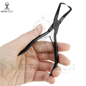 Pince professionnelle en acier inoxydable noir mat pour l'élimination des extensions capillaires, tête incurvée, outil de dépose pour micro-anneaux et liens de kératine - Product Image 4